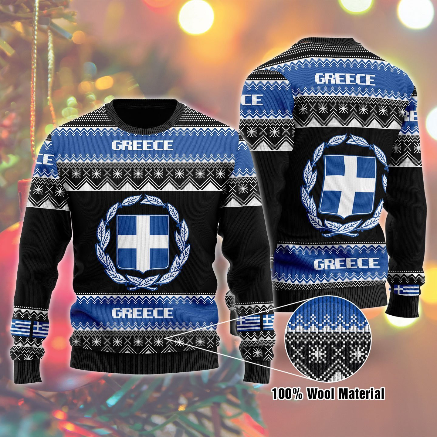 Greece Ugly Christmas Sweater, Perfect Holiday Gift