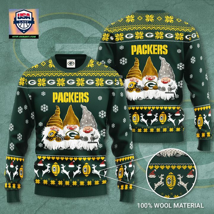 Green Bay Packers Gnome De Noel Christmas Ugly Sweater