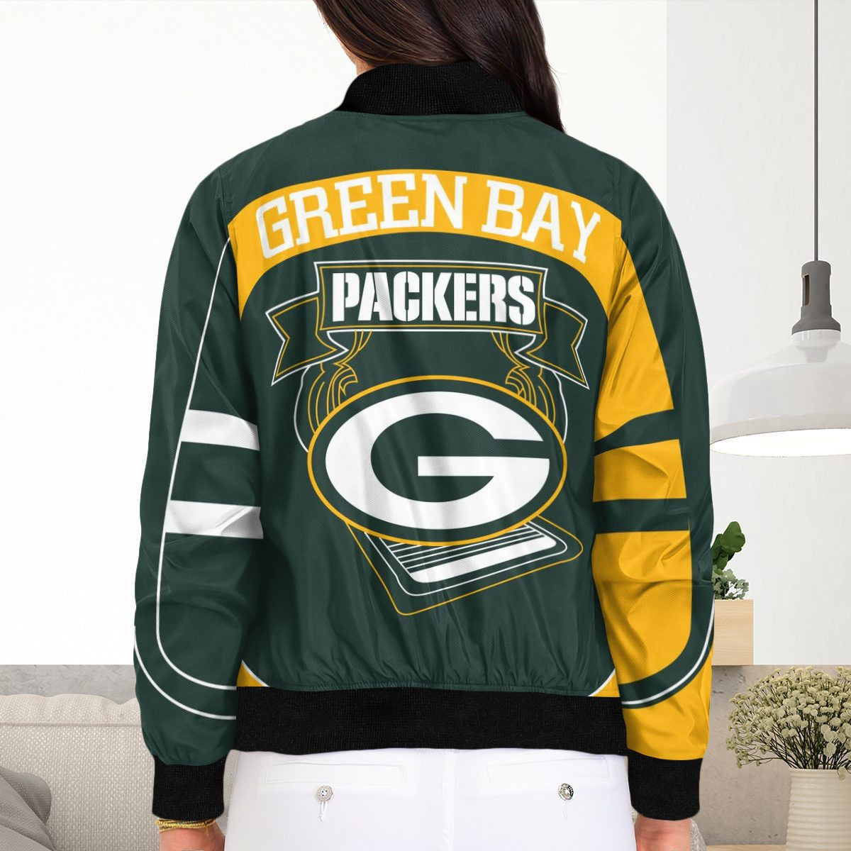 Green Bay Packers Gold Green Bomber Jacket | NFL Team Jacket for Men & Women | Football Fan Gift - Image 5