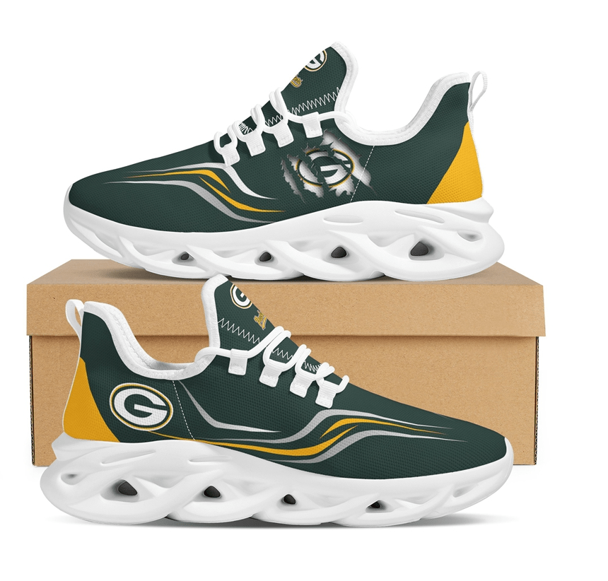 Green Bay Packers Max Soul Shoes Sneakers for Men And Women – NFL Football Fan Shoes, Team Sneakers