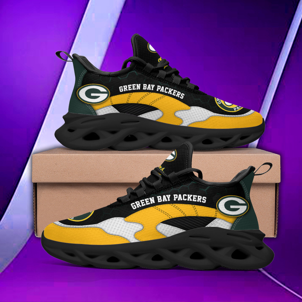 Green Bay Packers Max Soul Shoes Sneakers for Men And Women – NFL Football Fan Shoes, Team Sneakers