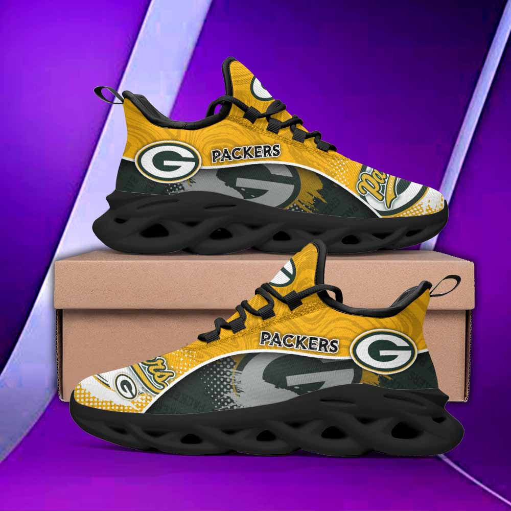 Green Bay Packers Max Soul Shoes Sneakers for Men And Women – NFL Football Fan Shoes, Team Sneakers