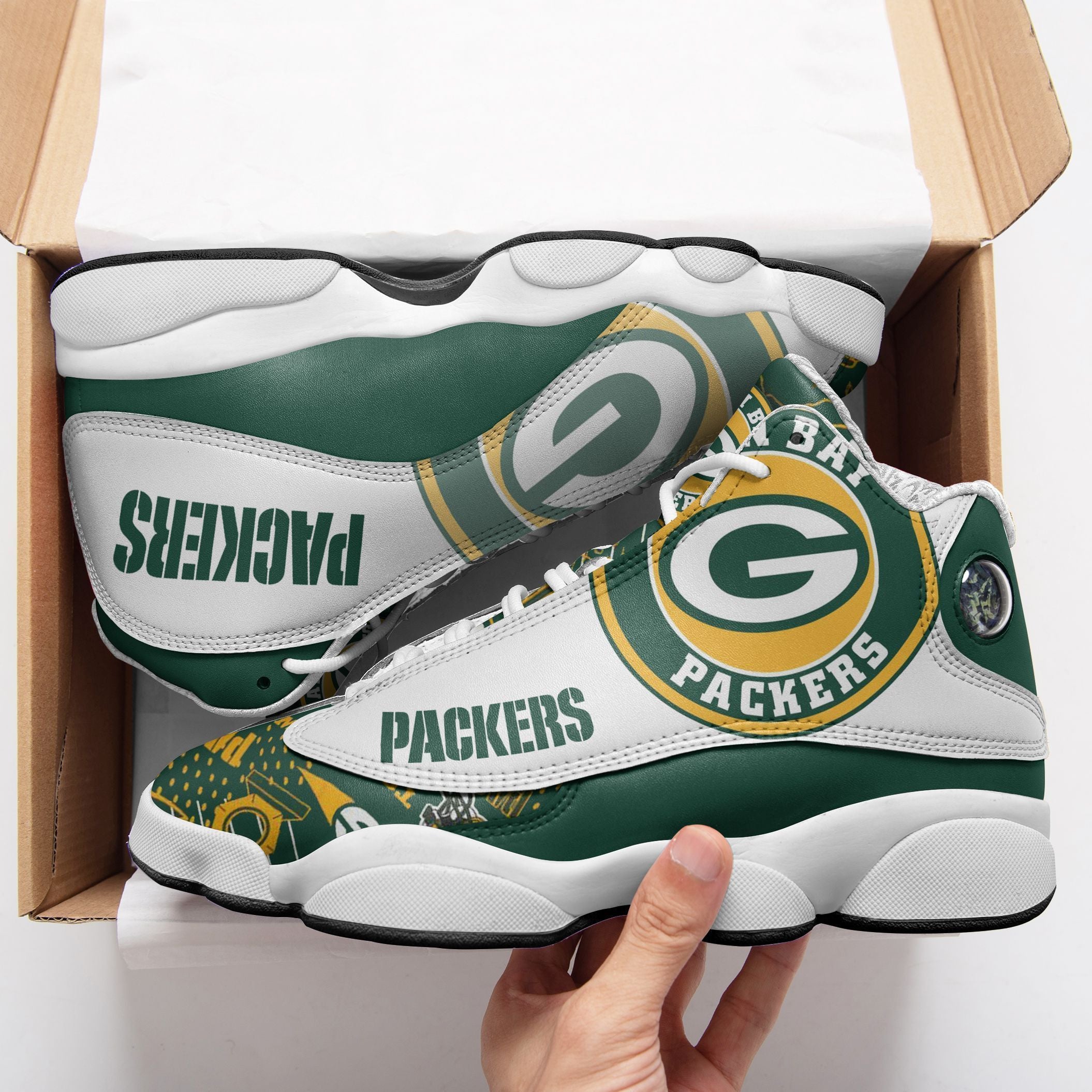 Green Bay Packers NFL JD13 Sneakers Shoes for Men & Women | Custom Fan Gift