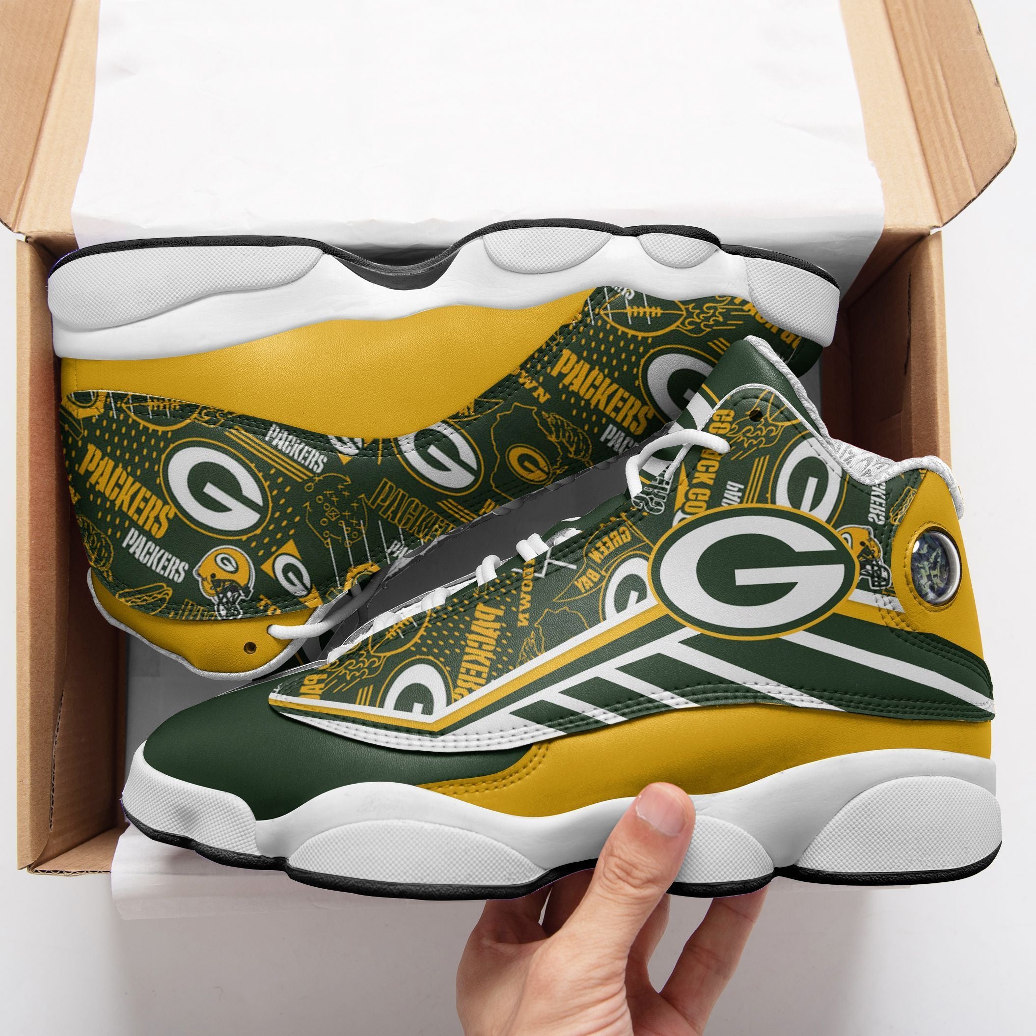 Green Bay Packers NFL JD13 Sneakers Shoes for Men & Women | Custom Fan Gift