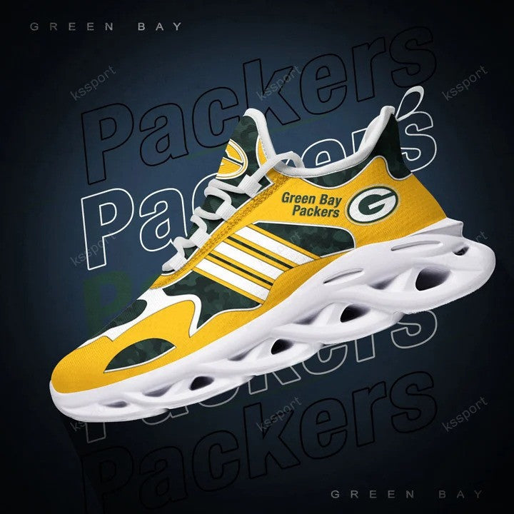 Green Bay Packers NFL Max Soul Shoes Sneakers for Men And Women – NFL Football Fan Shoes, Team Sneakers