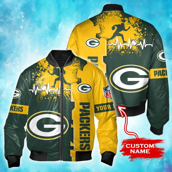 Green Bay Packers Personalized Thick Bomber Jacket | NFL Team Jacket for Men & Women | Football Fan Gift