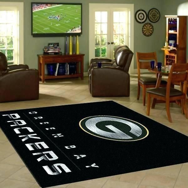 Green Bay Packers Rectangle Area Rug – Full Print Carpet For Living Room & Bedroom Home Decor