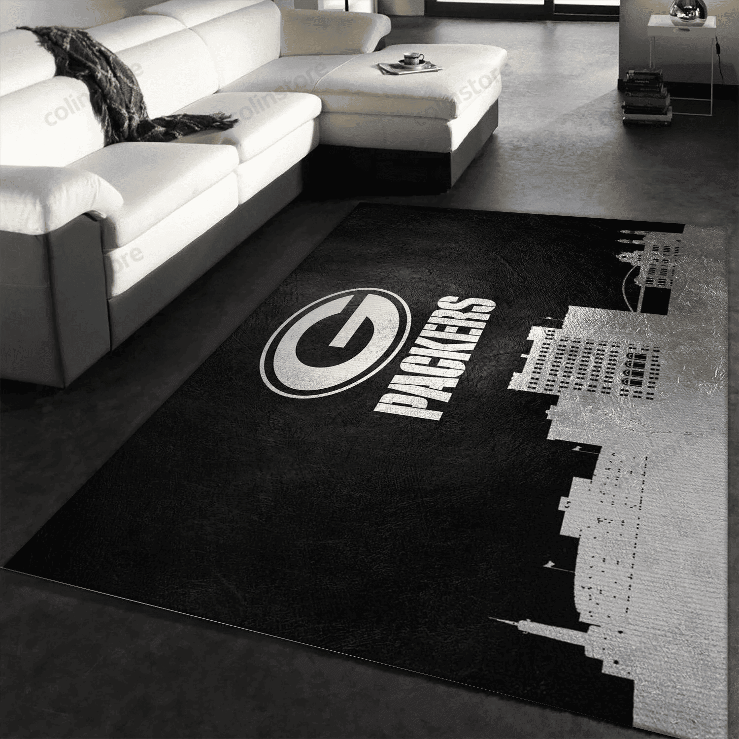 Green Bay Packers Skyline Rectangle Area Rug – Full Print Carpet For Living Room & Bedroom Home Decor