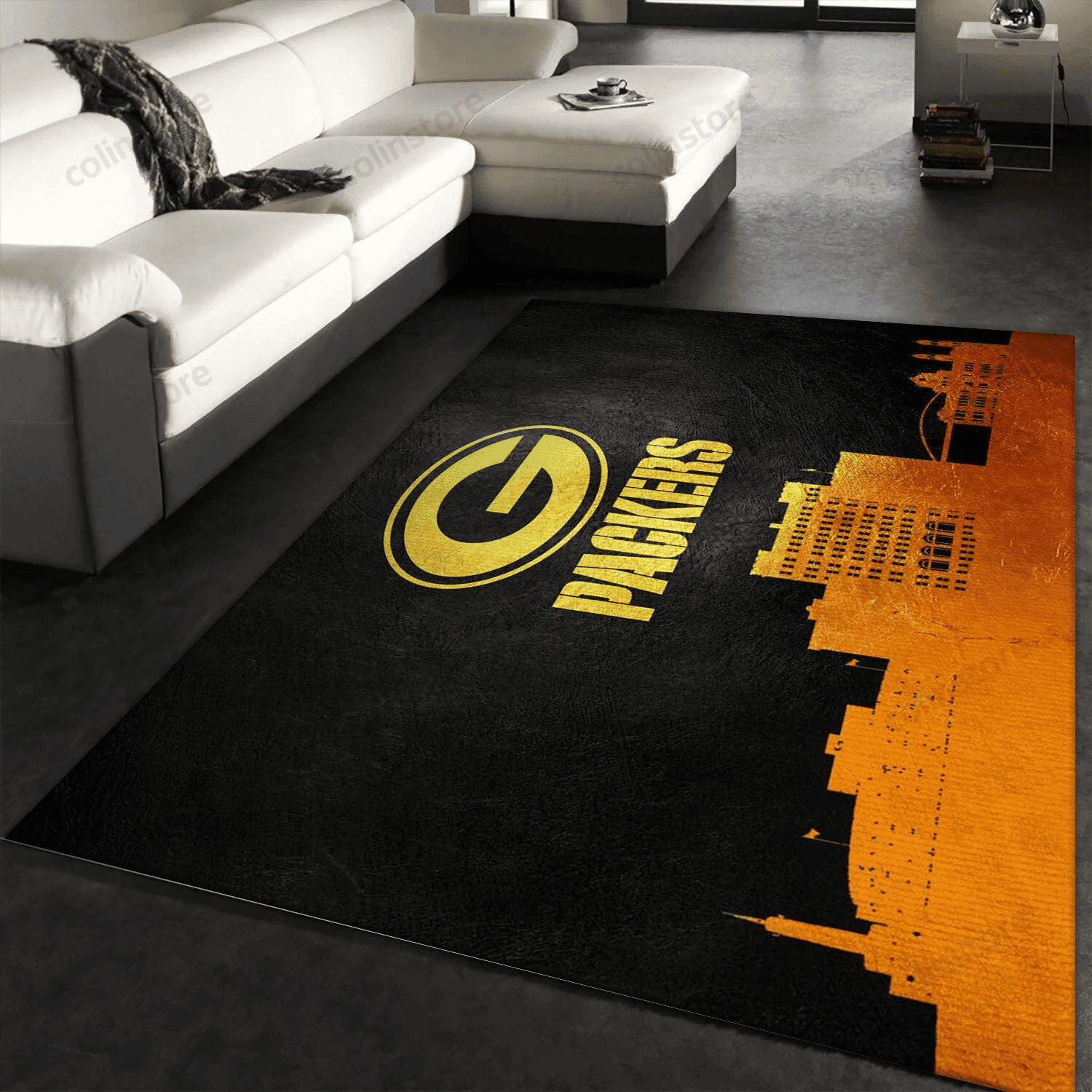 Green Bay Packers Skyline Rectangle Area Rug – Full Print Carpet For Living Room & Bedroom Home Decor