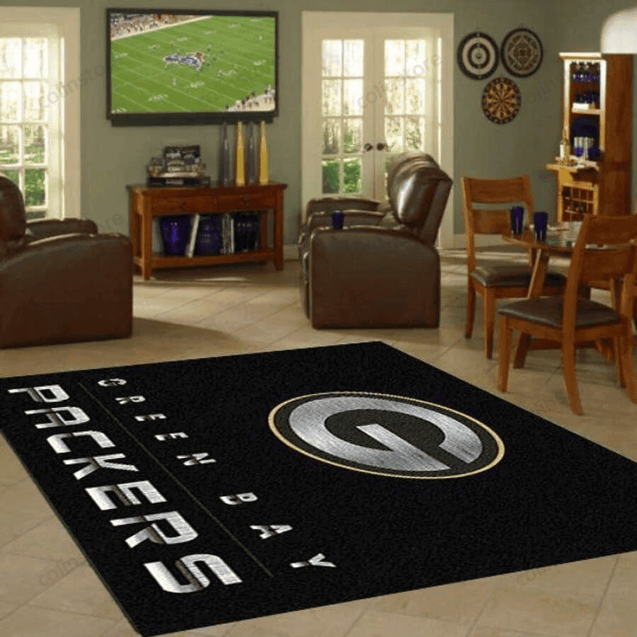 Green Bay Packers Team Chrome Nice Gift 3D Rectangle Area Rug – Full Print Carpet For Living Room & Bedroom Home Decor