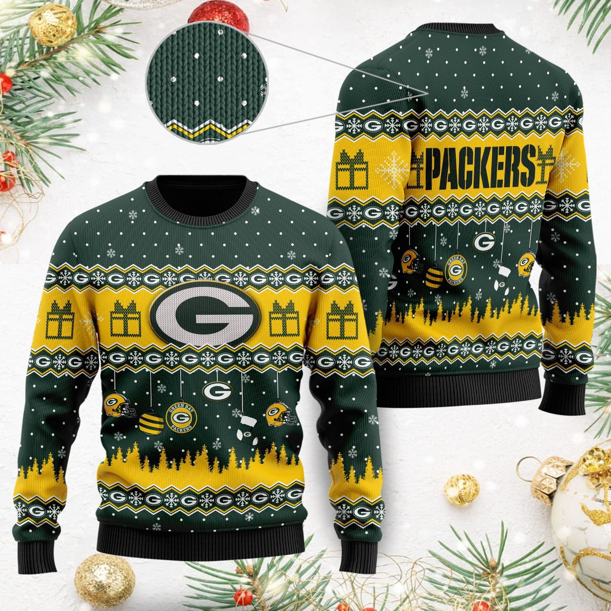 Green Bay Packers Wool Logo Ugly Christmas Sweater NFL Fans On Xmas Days
