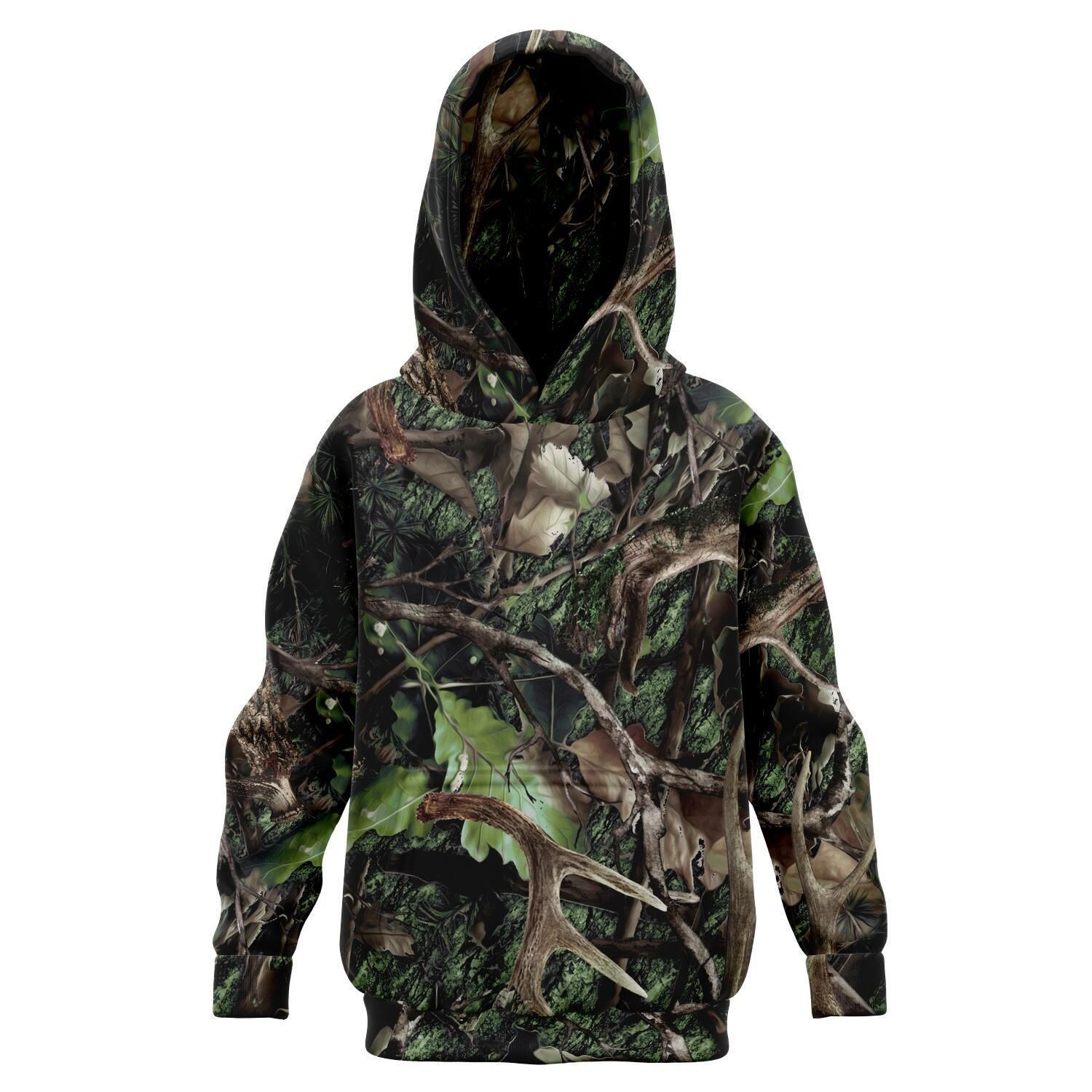 Green Hunting Camo Kids 3D All Over Print Hoodie & Zip Hoodie