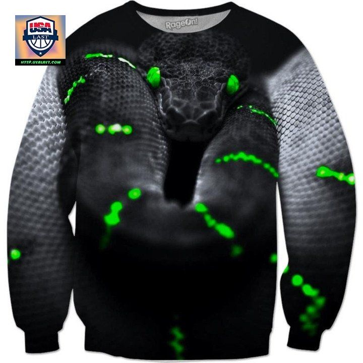 Green Snake Front Blue Snake In The Back Sweater