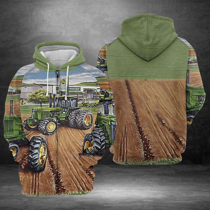 Green Tractor 3D All Over Print Hoodie & Zip Hoodie