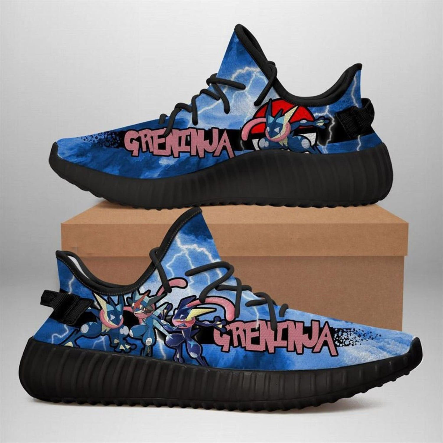 Greninja Pokemon Anime Black Manga Shoes Sneakers