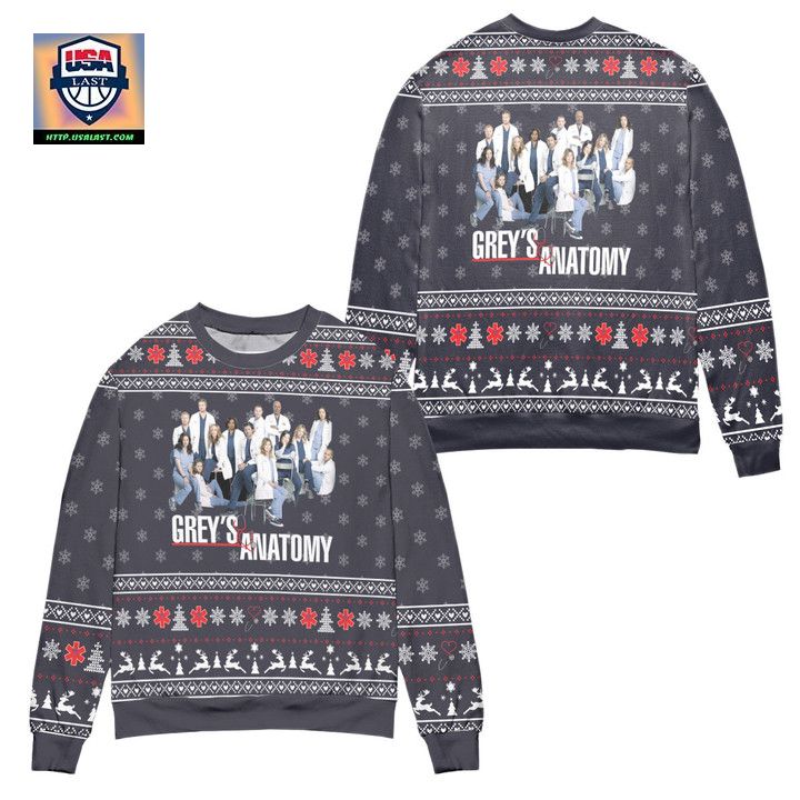 Greys Anatomy Characters Snowflake Pattern Ugly Christmas Sweater