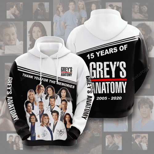 Grey's Anatomy Movie Character Anniversary 15 Years 3D All Over Print Hoodie & Zip Hoodie