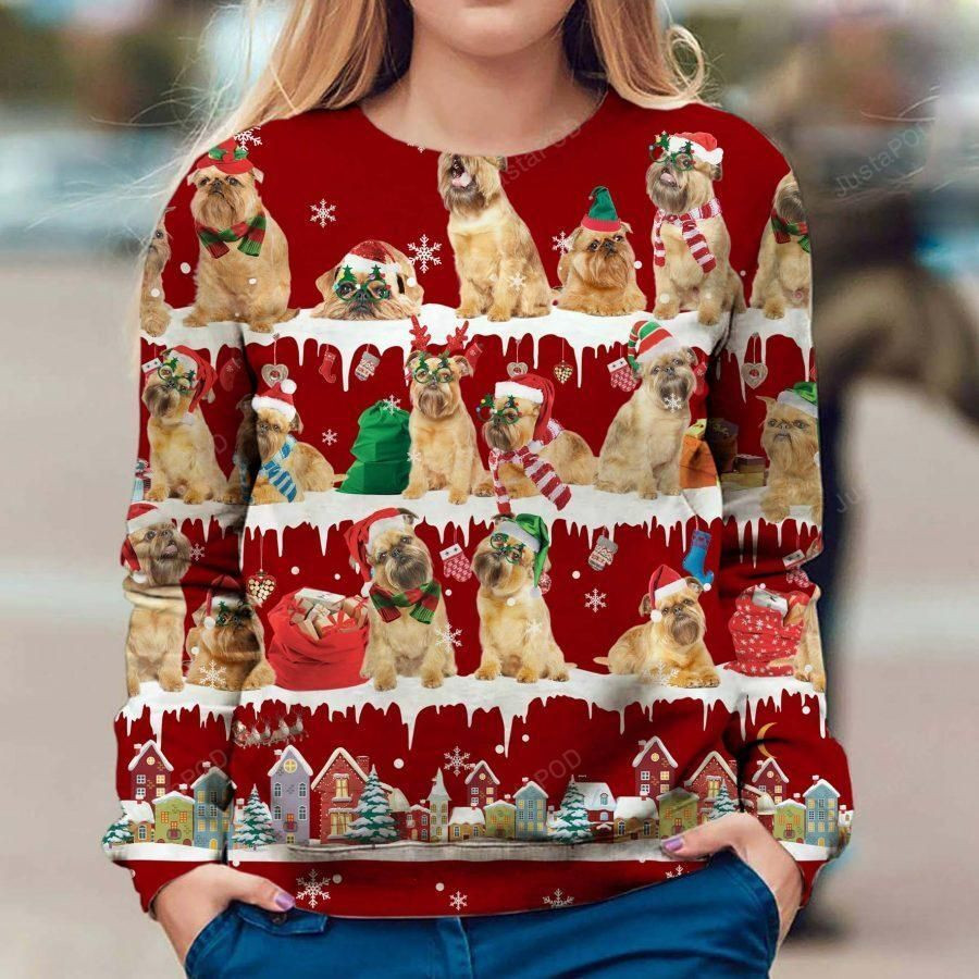 Griffon Bruxellois Dog Ugly Christmas Sweater, Perfect Holiday Gift
