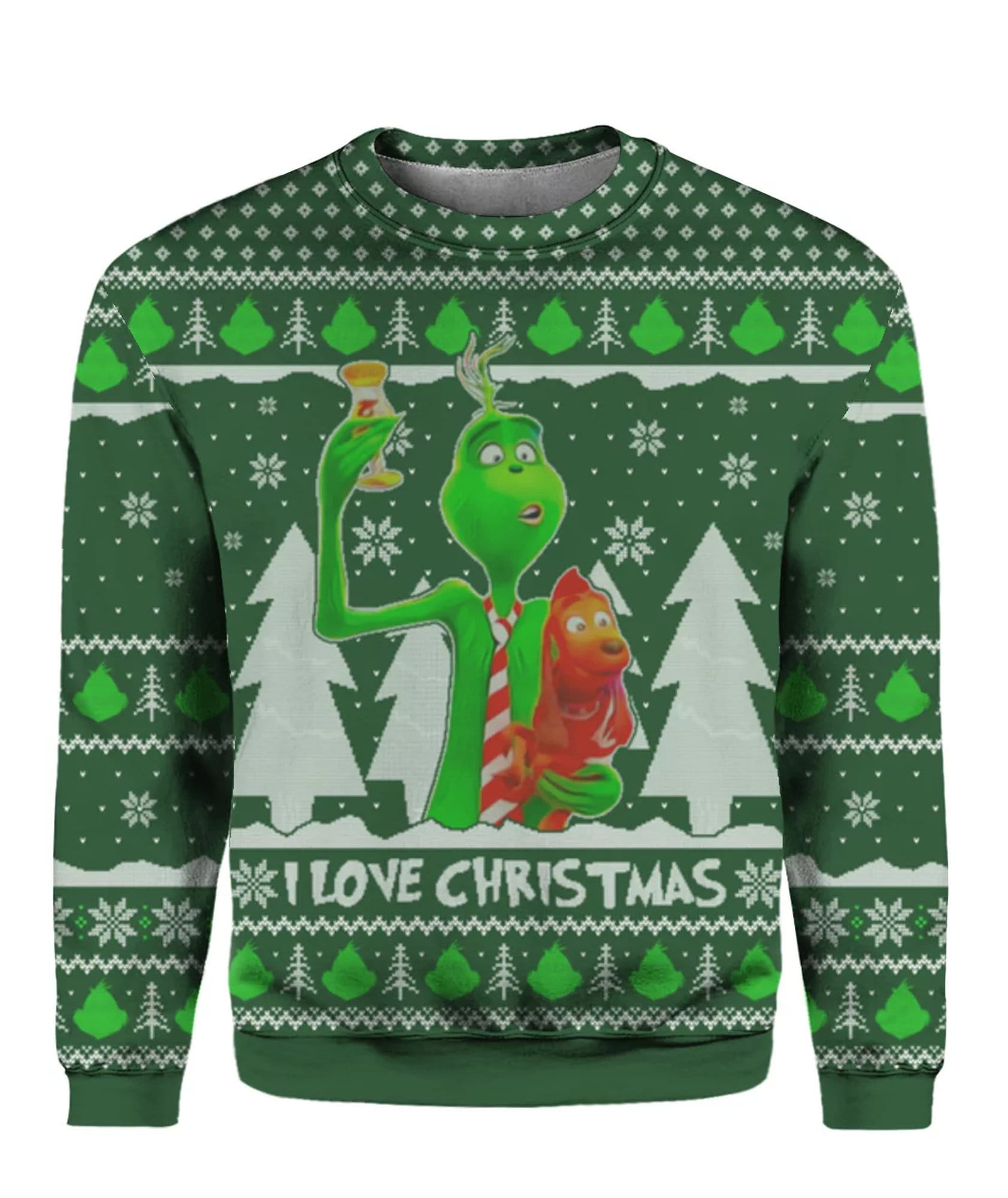 Grinch And Max I Love Ugly Christmas Sweater