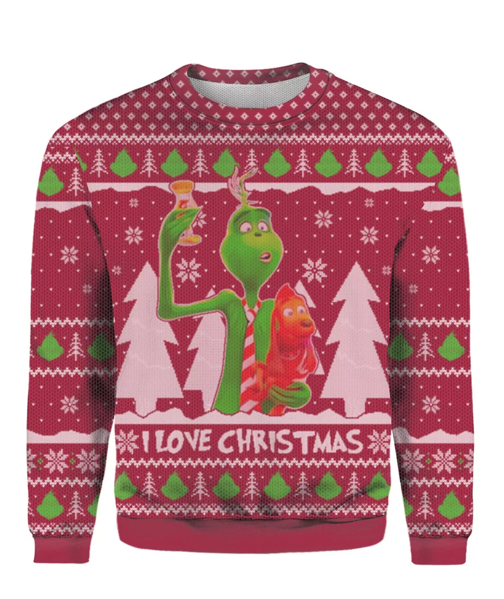 Grinch And Max I Love Ugly Christmas Sweater