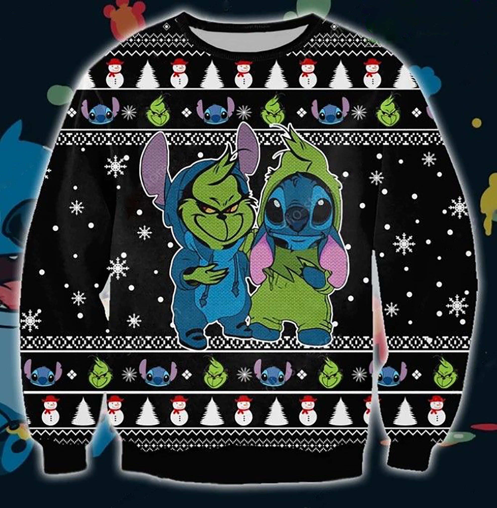 Grinch And Stitch Christmas Ugly Christmas Sweater