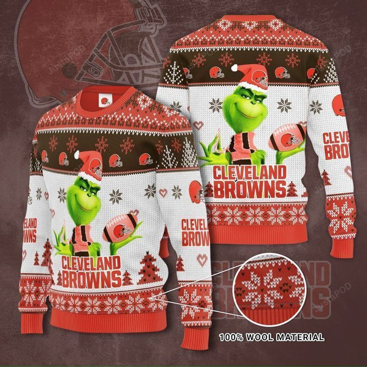 Grinch Cleveland Browns 3D Ugly Christmas Sweater, Perfect Holiday Gift