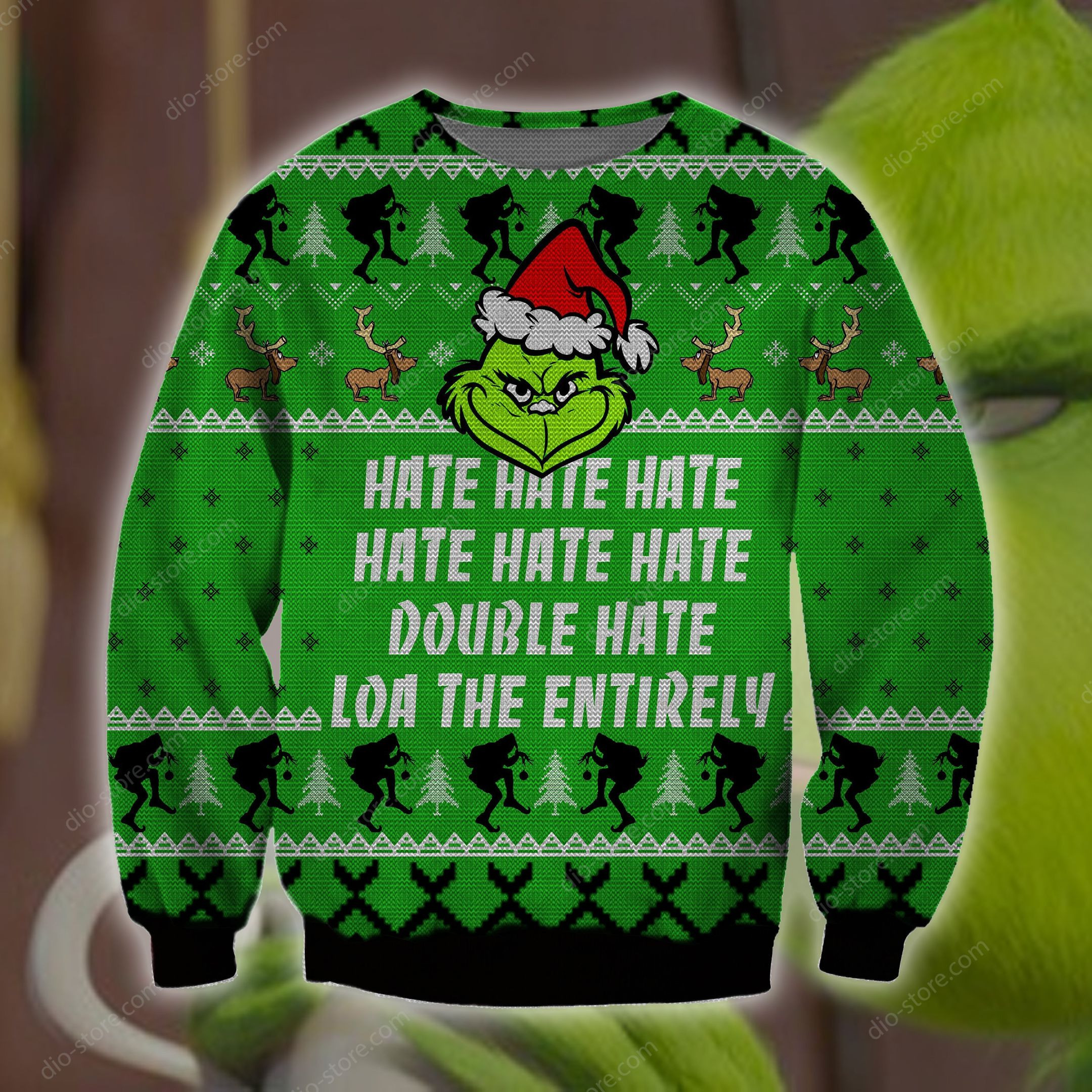 Grinch Hate Hate Hate Double Hate Loa The Entirely Knitting Pattern For Grinch Lovers Ugly Christmas Sweater,