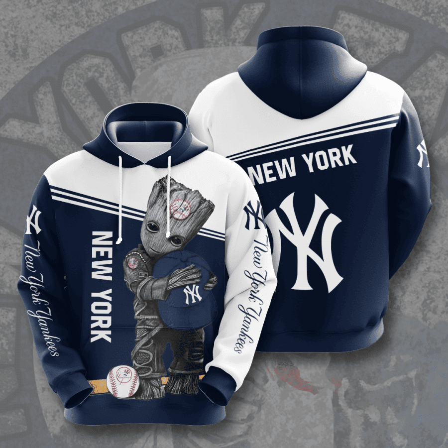 Groot Hold New York Yankee 3D All Over Print Hoodie & Zip Hoodie