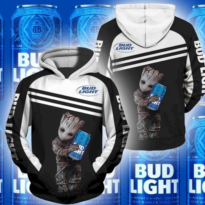 Groot Hug Bud Light 3D All Over Print Hoodie & Zip Hoodie