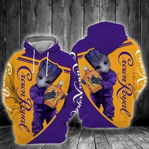 Groot Hugs Crown Royal 3D All Over Print Hoodie & Zip Hoodie