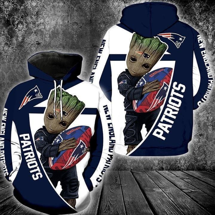 Groot Hugs New England Patriots Zip 3D All Over Print Hoodie & Zip Hoodie