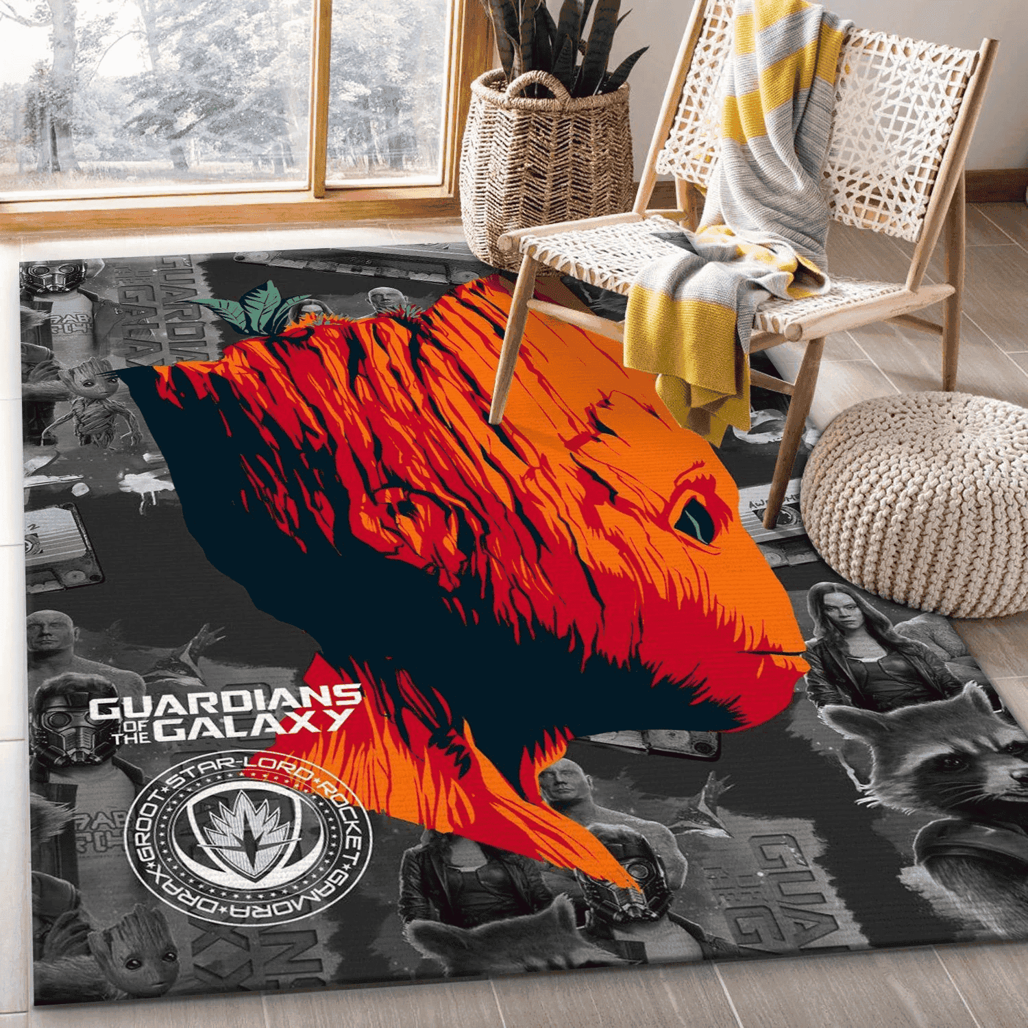 Groot Rectangle Area Rug – Full Print Carpet For Living Room & Bedroom Home Decor