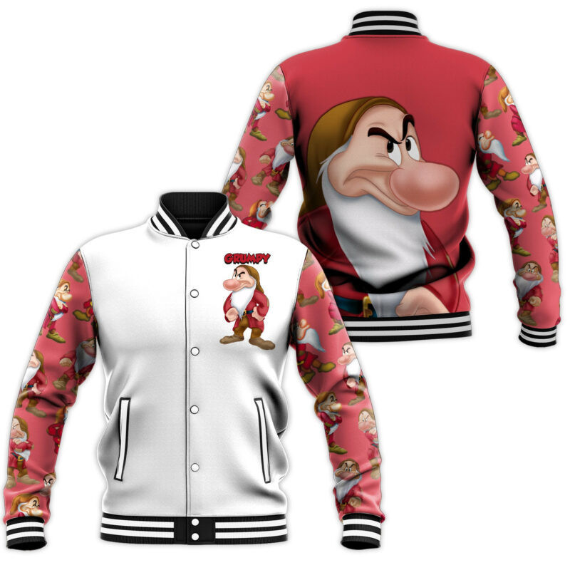 Grumpy Fashion Baseball Jacket for Men & Women | Cartoon Fan Gift