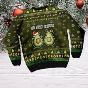 Guacin Around The Christmas Tree Avocado Ugly Christmas Sweater, Perfect Holiday Gift