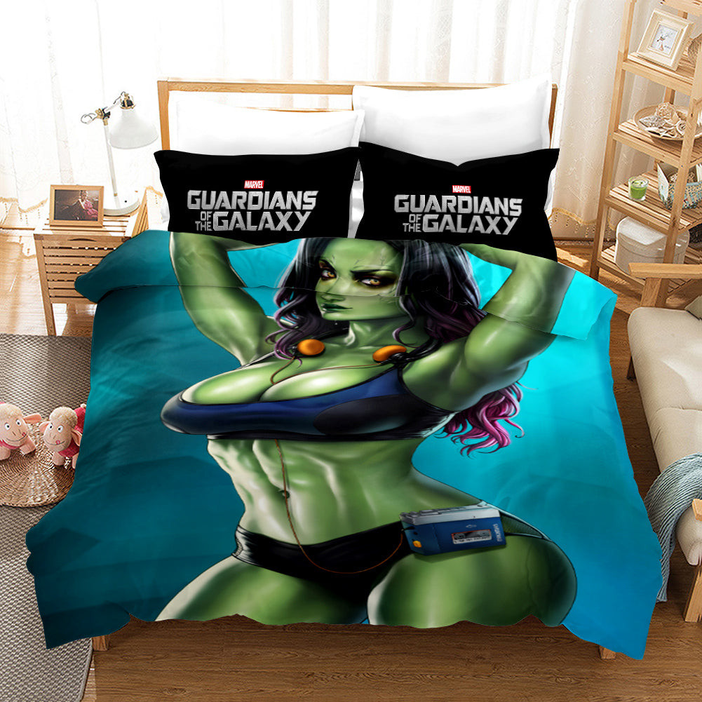 Guardians Of The Galaxy Gamora Duvet Cover Quilt Cover Pillowcase Bedding Set Bed Linen Home Bedroom Decor