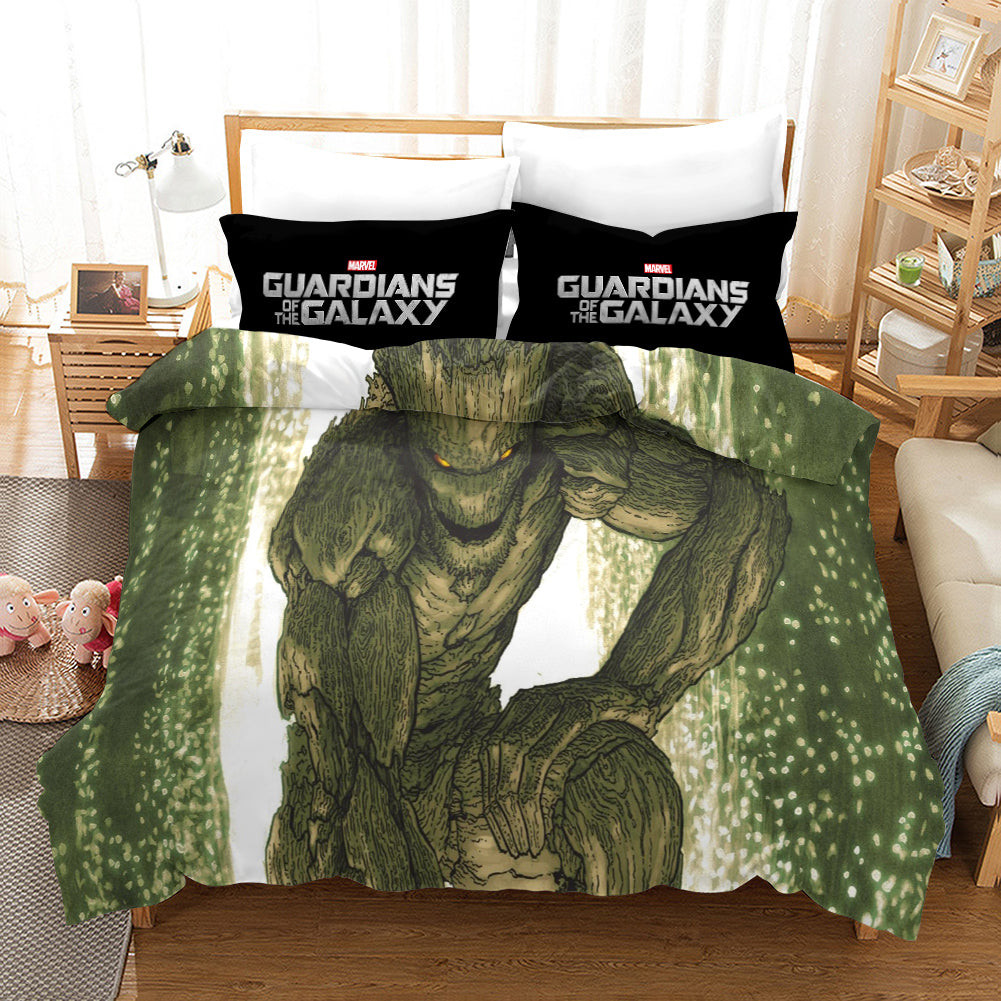 Guardians Of The Galaxy Groot Duvet Cover Quilt Cover Pillowcase Bedding Set Bed Linen Home Bedroom Decor