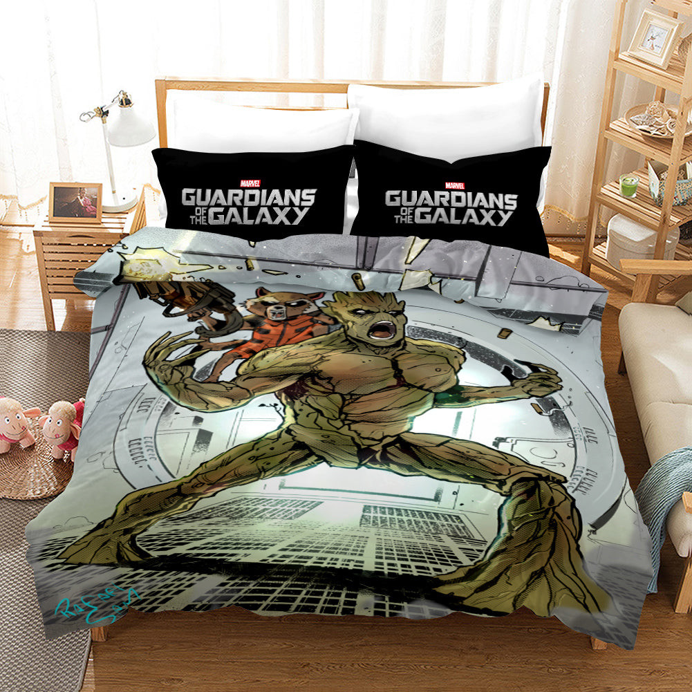 Guardians Of The Galaxy Groot Duvet Cover Quilt Cover Pillowcase Bedding Set Bed Linen Home Bedroom Decor