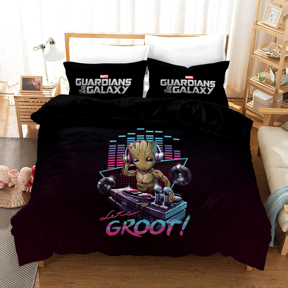 Guardians Of The Galaxy Groot Duvet Cover Quilt Cover Pillowcase Bedding Set Bed Linen Home Bedroom Decor