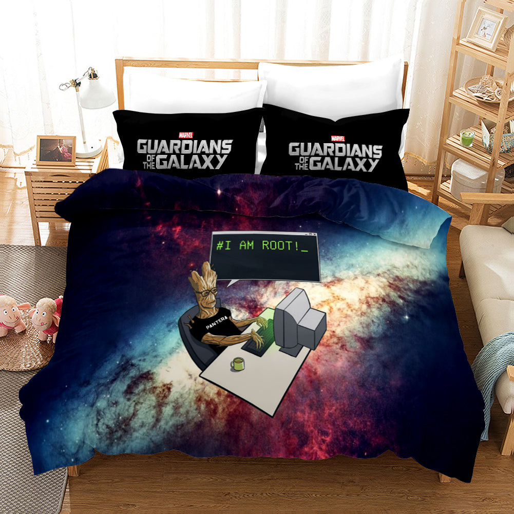 Guardians Of The Galaxy Groot Duvet Cover Quilt Cover Pillowcase Bedding Set Bed Linen Home Bedroom Decor
