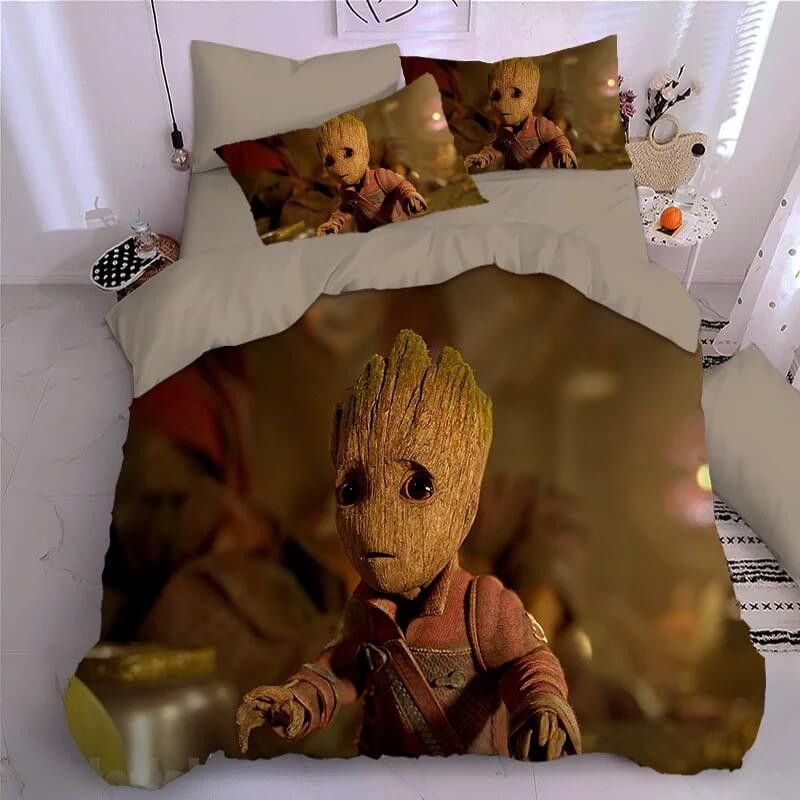 Guardians Of The Galaxy Groot Star Lord Rocket Duvet Cover Quilt Cover Pillowcase Bedding Set Bed Linen Home Bedroom Decor