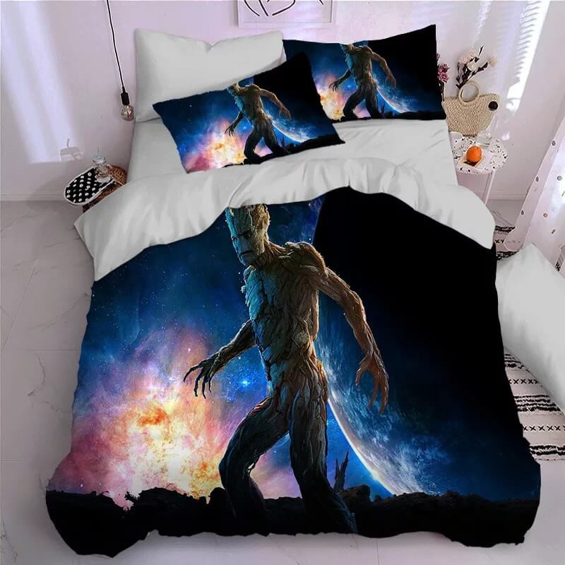 Guardians Of The Galaxy Groot Star Lord Rocket Duvet Cover Quilt Cover Pillowcase Bedding Set Bed Linen Home Bedroom Decor