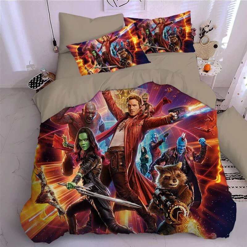 Guardians Of The Galaxy Groot Star Lord Rocket Duvet Cover Quilt Cover Pillowcase Bedding Set Bed Linen Home Bedroom Decor