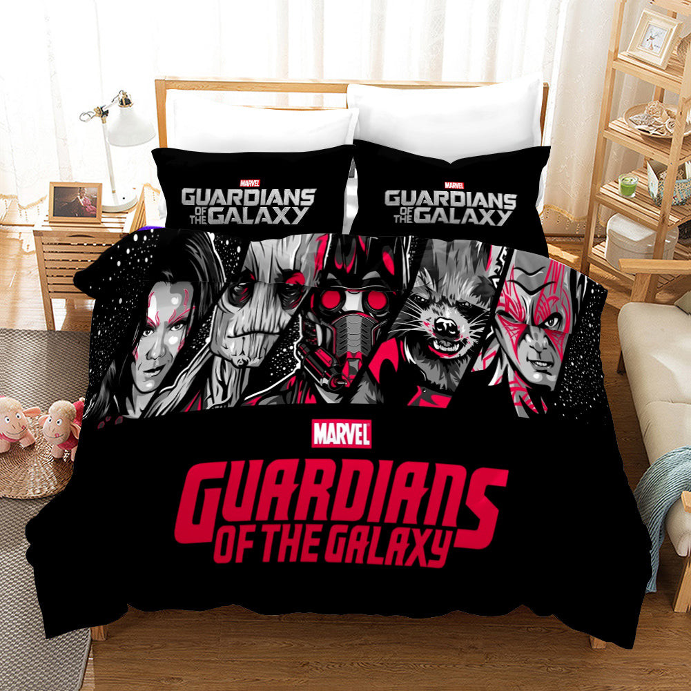 Guardians Of The Galaxy Groot Star Lord Rocket Duvet Cover Quilt Cover Pillowcase Bedding Set Bed Linen Home Bedroom Decor