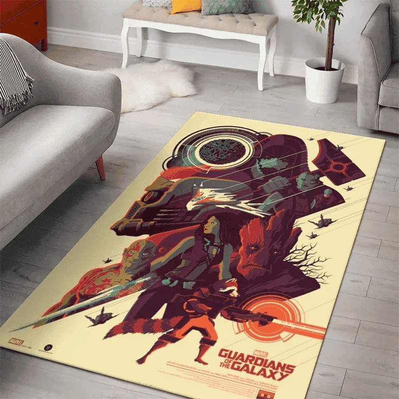 Guardians Of The Galaxy Marvel Movies 3D Rectangle Area Rug – Full Print Carpet For Living Room & Bedroom Home Decor