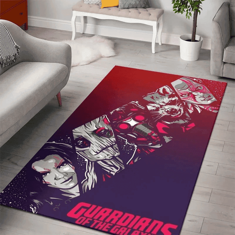 Guardians Of The Galaxy Marvel Movies Area 3D Rectangle Area Rug – Full Print Carpet For Living Room & Bedroom Home Decor