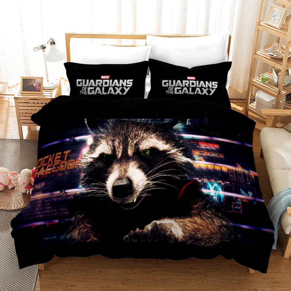 Guardians Of The Galaxy Rocket Raccoon Duvet Cover Quilt Cover Pillowcase Bedding Set Bed Linen Home Bedroom Decor
