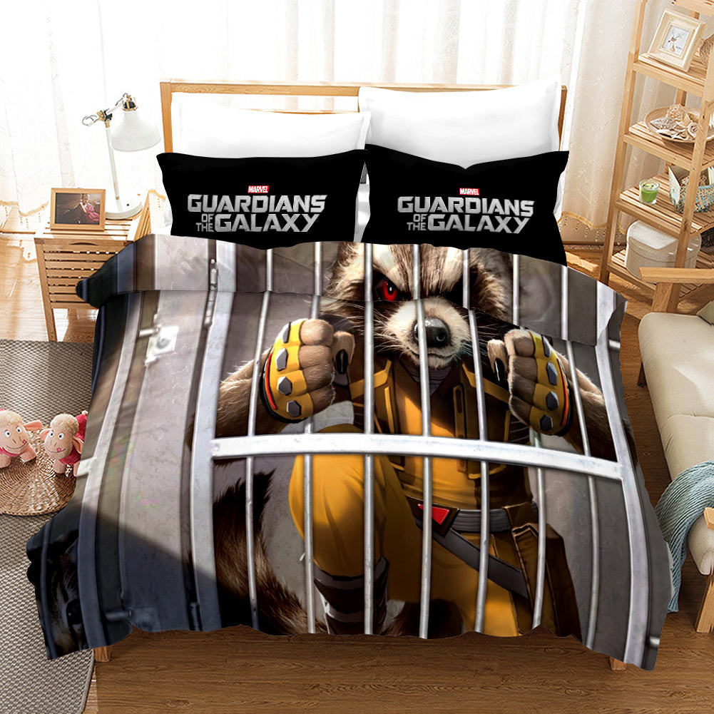 Guardians Of The Galaxy Rocket Raccoon Duvet Cover Quilt Cover Pillowcase Bedding Set Bed Linen Home Bedroom Decor