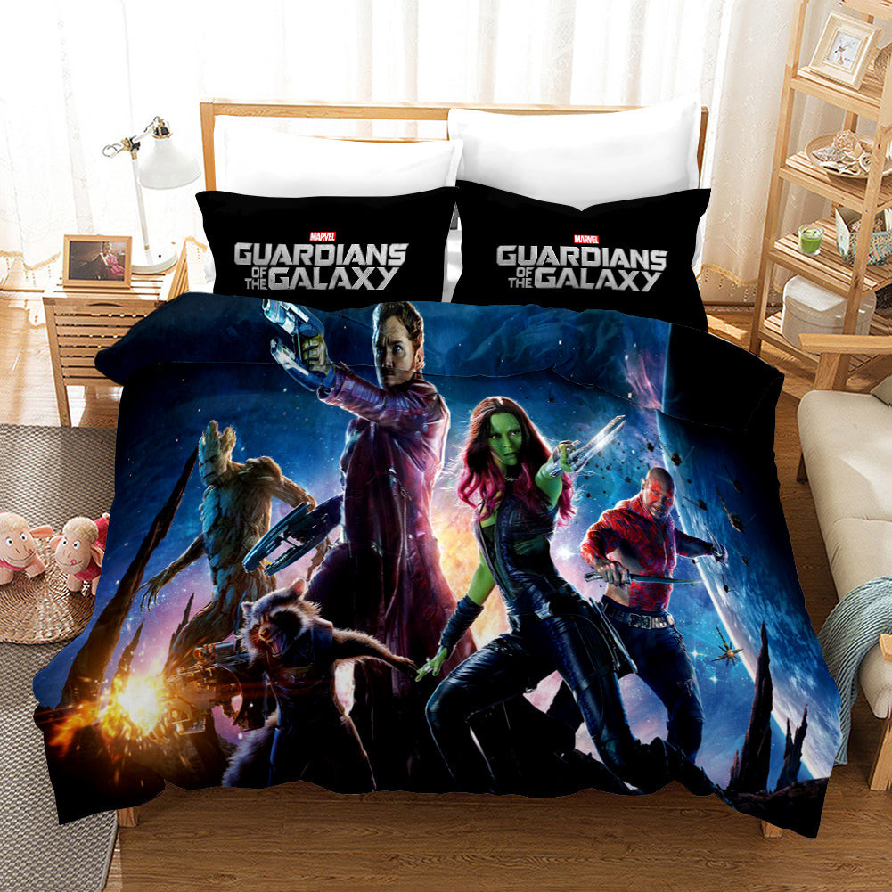 Guardians Of The Galaxy Star Lord Peter Quil Gamora Duvet Cover Quilt Cover Pillowcase Bedding Set Bed Linen Home Bedroom Decor