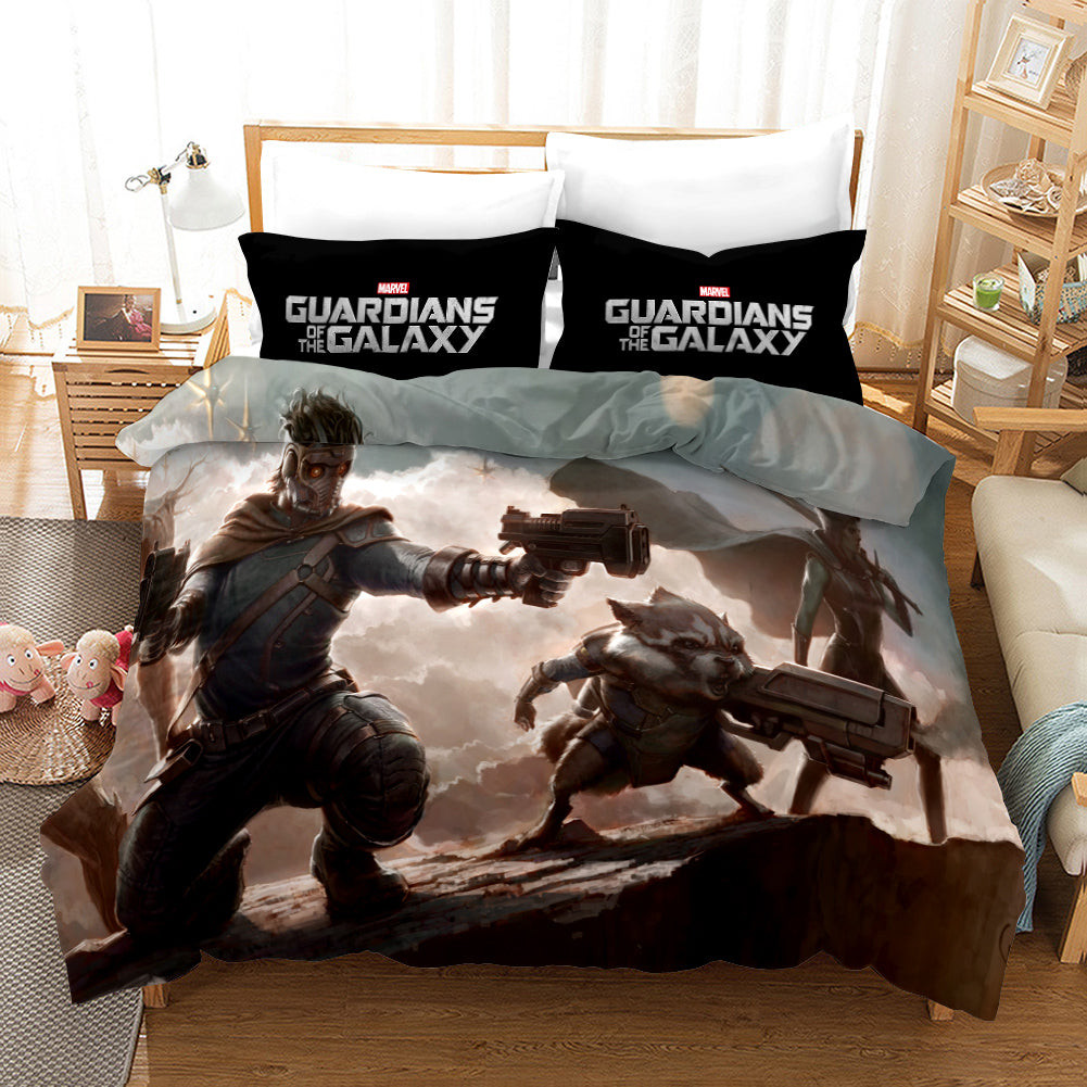 Guardians Of The Galaxy Star Lord Rocket Raccoon Duvet Cover Quilt Cover Pillowcase Bedding Set Bed Linen Home Bedroom Decor
