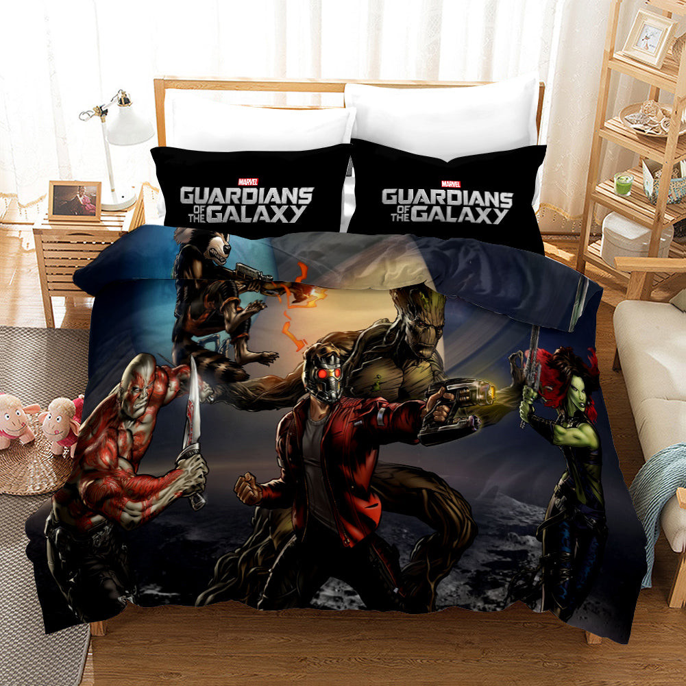 Guardians Of The Galaxy Star Lord Rocket Raccoon Duvet Cover Quilt Cover Pillowcase Bedding Set Bed Linen Home Bedroom Decor